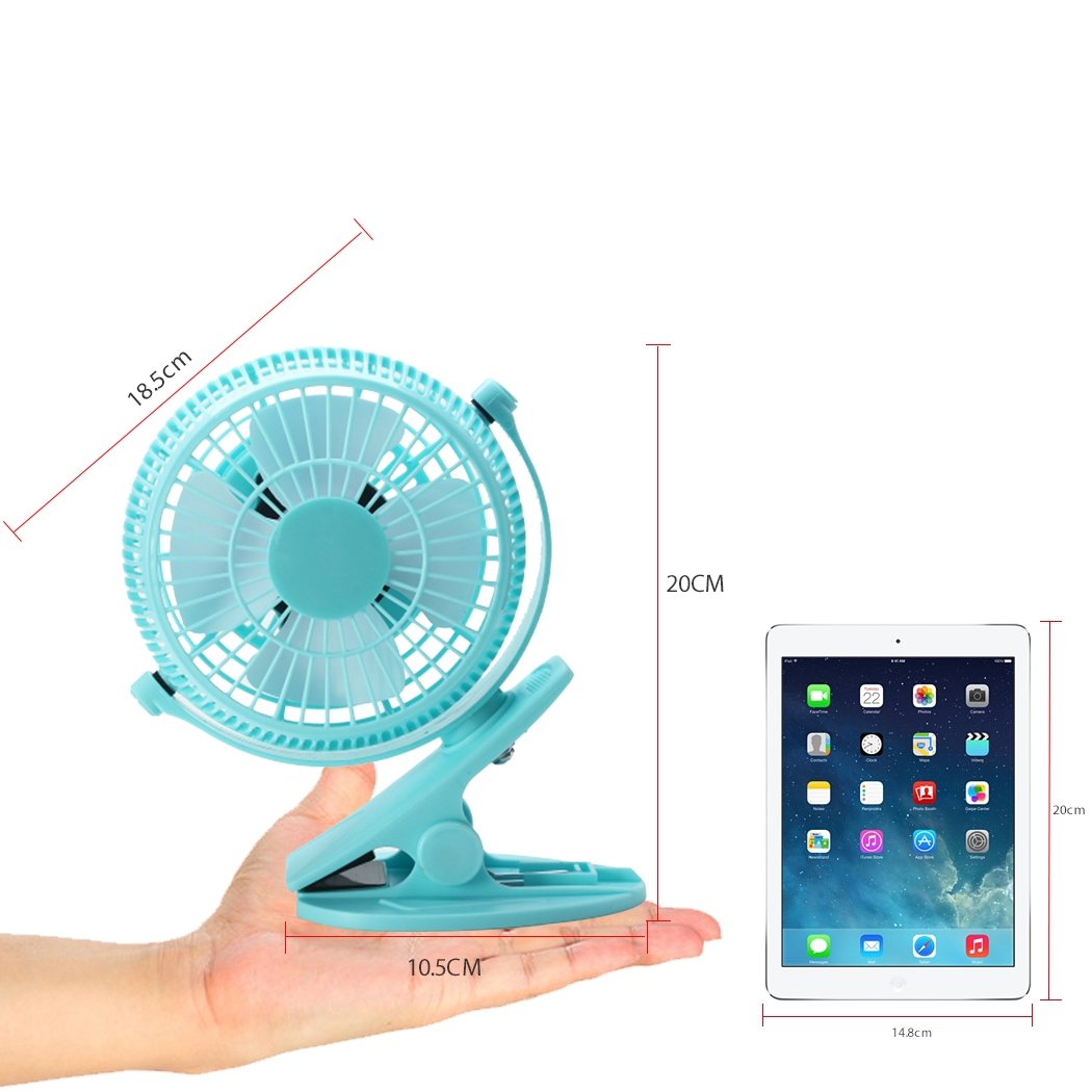 Mini Clip Fan , HANGRUI Mute personal fan with USB for Home Office Baby Stroller Laptop Study Table Gym Camping Tent , 360° rotation