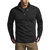 CQR Men's Quarter Zip Utility Fleece Pullover, Outdoor Casual Thermal Sweater, Chest Zipper Pocket, Mock Neck Long Sleeve