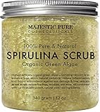 Spirulina Body Scrub from Majestic Pure, Natural Skin Care with Vitamin E and Dead Sea Salt, Fights Acne, Softens and Cleanses Skin, 12 oz