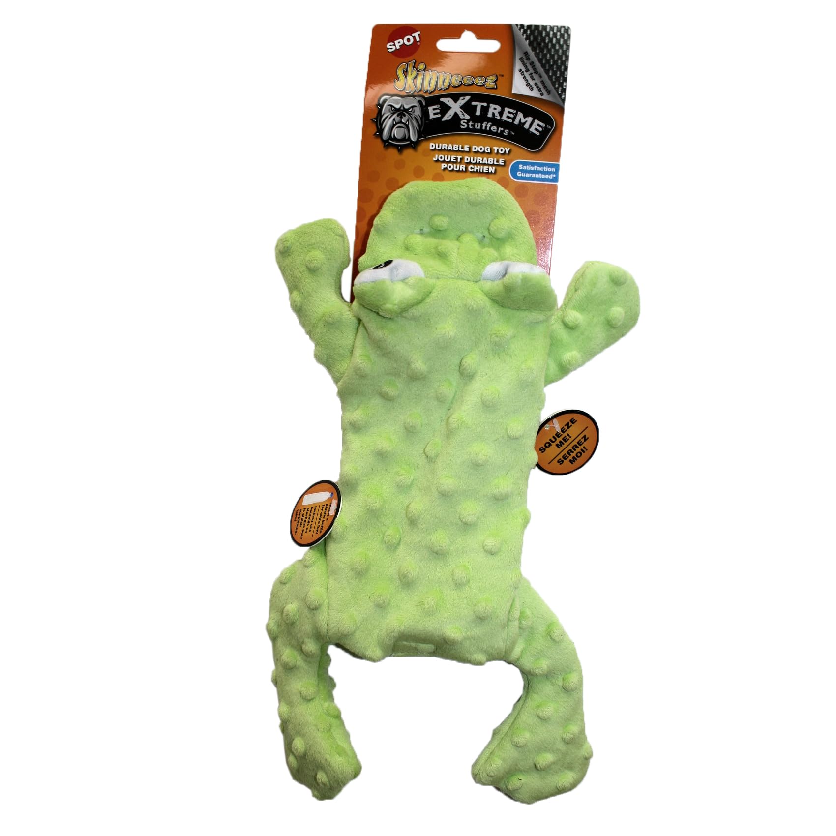 Ethical Pets Skinneeez Extreme Frog Stuffing Free Dog Toy, 14-Inch