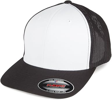 Village Hats Gorra Trucker White Front de Flexfit - Negro-Blanco ...