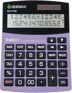 Datexx 2-Line TrackBack Business Large Desktop Calculator, DD-7722