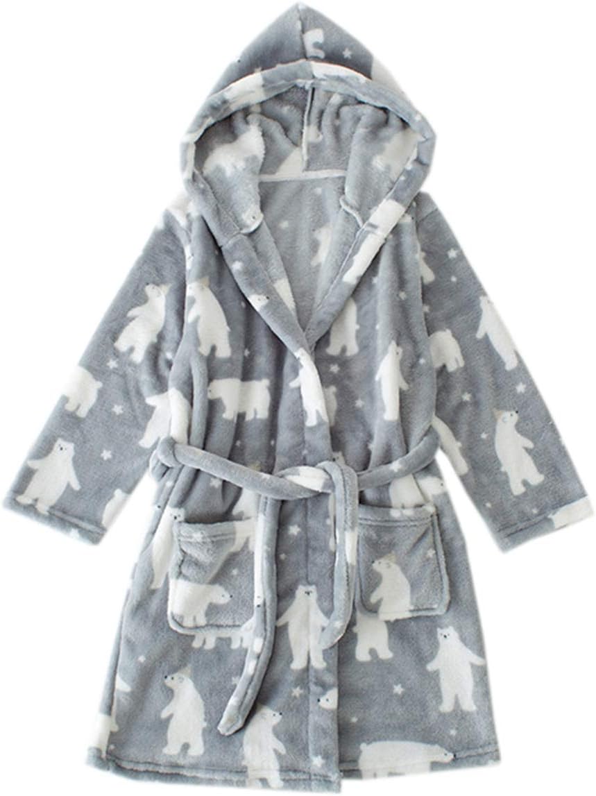 CameinicKids' Hooded Fleece Bathrobe Robe