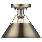 Golden Lighting 3306-FM AB One Light Flush Mount, Gold