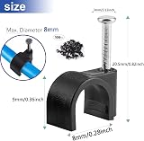 Elezenioc Round Cable Clips 8MM Wall Nail Clips 100Pcs Black view 2