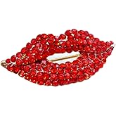 1Pc Red Small Crystal Lip Kiss Brooches Pin Women Alloy Enamel Rhinestone Collar Corsage Jewelry Valentine's Day Gifts,Brooches and Pins,Small in Size and Light in Weight,Women's Brooches and Pins