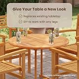 vidaXL Solid Teak Wood Round Tabletop 2.5cm 90cm Weather Resistant Outdoor view 7