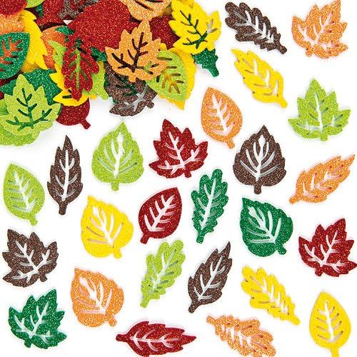 Baker Ross Glitter Foam Leaf Stickers Pack of 120 Amazon.co.uk Toys