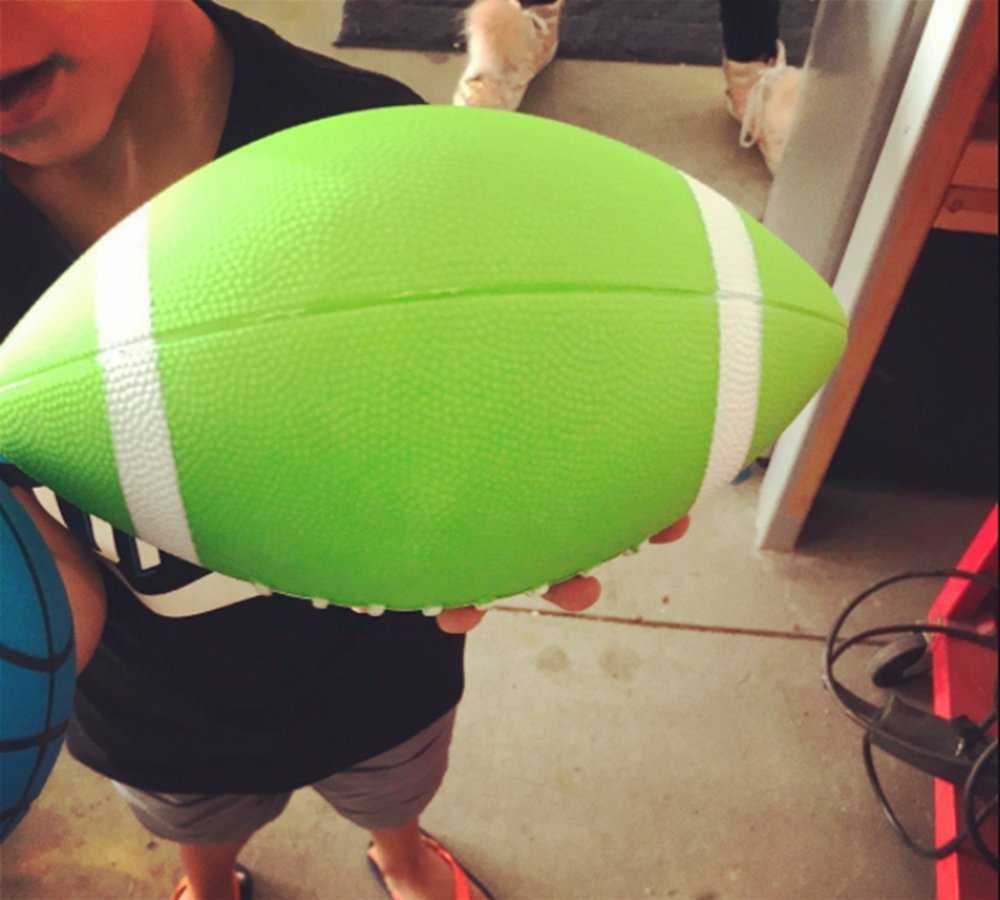 Inflatable Little Football FunHut All Weather Sports Football for Kids and Junior Athletes 8.5inch(green)