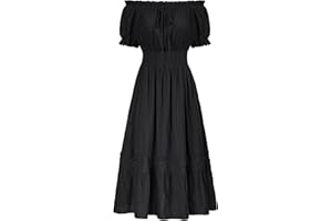 Scarlet Darkness Renaissance Dress for Women Embroidered Long Cottagecore Dresses