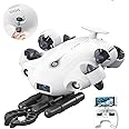 FIFISH V-EVO 4K60FPS Underwater Drone with Robotic Arm, with Removable SD Card, QYSEA AI Vision Lock 360° Omnidirectional Movement Underwater ROV with Depth Hold, Portable Robot with VR Control