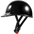 Motorcycle Half Helmet, Vintage Open Face Beanie Helmet for Adult Men Women, Retro Thin Skull Cap Half Shell Vespa Helmet for Cruiser Scooter Chopper, DOT Approved