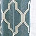 jinchan Linen Kitchen Curtains Moroccan Tile Print Tier Curtains 45 Inch Length Geometric Lattice Farmhouse Half Window Country Rustic Voile for Bathroom RV 2 Panels Blue