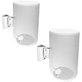 EMAQUIN Wall Mounts Brackets-Pair Set(2PCS) for Sonos Era 100 Speaker(Include 2PCS,Swivel and Tilt,Sturdy Metal,Enduring Paint Finish,Easy to intall,Compatible with Sonos Era 100,White)