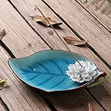 Censer Ceramic Handmade Artistic Incense Holder Burner Stick Coil Lotus Ash Catc