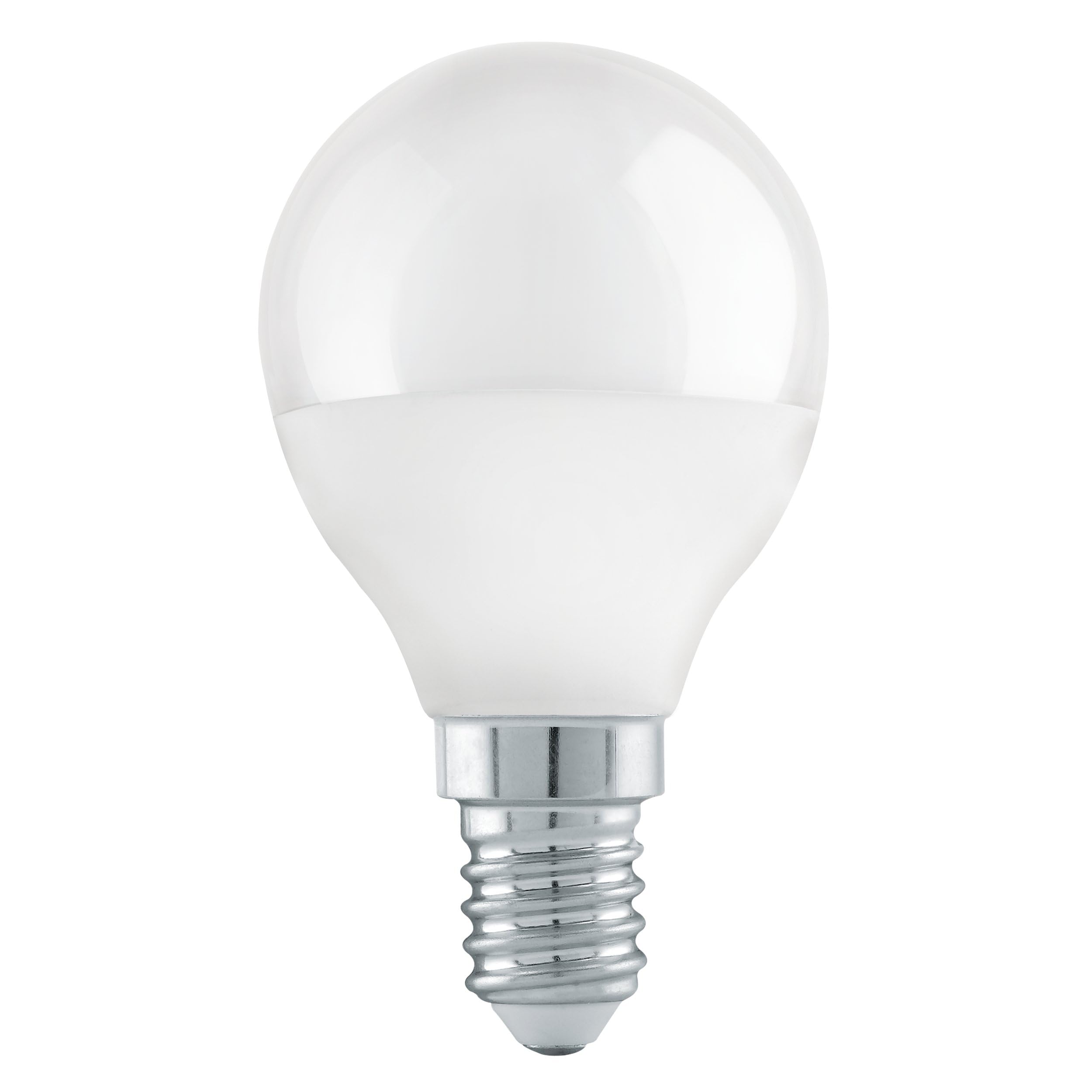 Eglo E14 LED Light Bulb Drop-Shaped, 3 Step dimmable Opaque Edison lamp, 4.9 watt (Equivalent to 40 watt), 470 Lumen, Warm White Glow, 3000 Kelvin, Opal White, P45, Ø 1.8"
