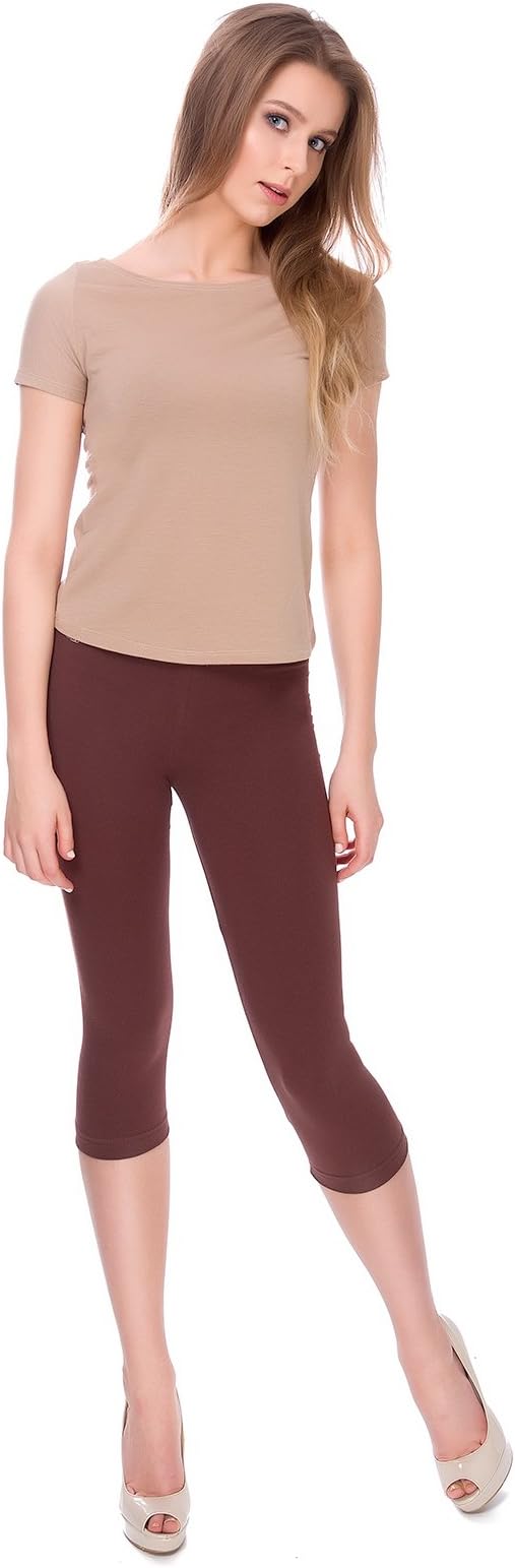 MITAAMI Cropped Leggings for Women 3/4 Length Trousers Plus Size 8-28 UK