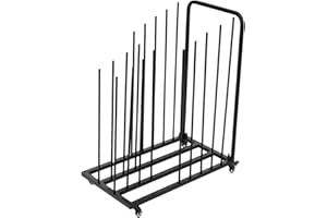 Art Canvas Storage Rack with Wheels, Adjustable Iron Frame Organizer for Studio & Gallery Display, 31.5x17.7x29.1 inch