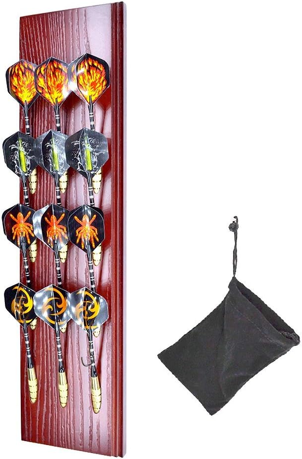 Wall Mount Wood Darts Holder/Stand/Caddy Display, Holds 12 Steel/Soft (Plastic) Tip Dart. Game Room, Man Cave, Home Bar…