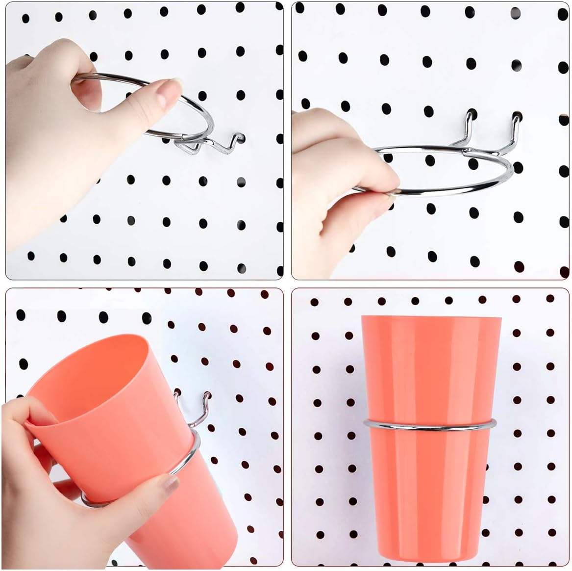 Holder Cups Pegboard Rings with Bins Pegboard 4 of Pack Pegboard