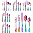 Loopki Rainbow Stainless Steel Flatware Serving Set – Cake Server, Fork, Spoon, Butter Knife - View #2