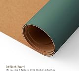 HOMIEAZICOZI Cork Desk Mat Dual-Sided 90x43 Dark Green PU Leather view 3