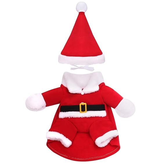 Pawaboo santa Hundekostüm, Halloween Verkleidung Kleid Cosplay Kostüme Plüschkleidung Allerheiligen Weihnachten Pullover Pull