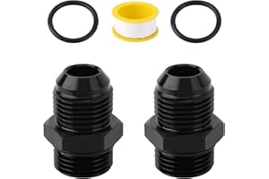 2pcs AN8 ORB Male O-Ring to 8AN Male Fitting Adapter, Aluminum Alloy 8AN to AN8 ORB Connector for Fuel Rail Oil Cooler & Fuel