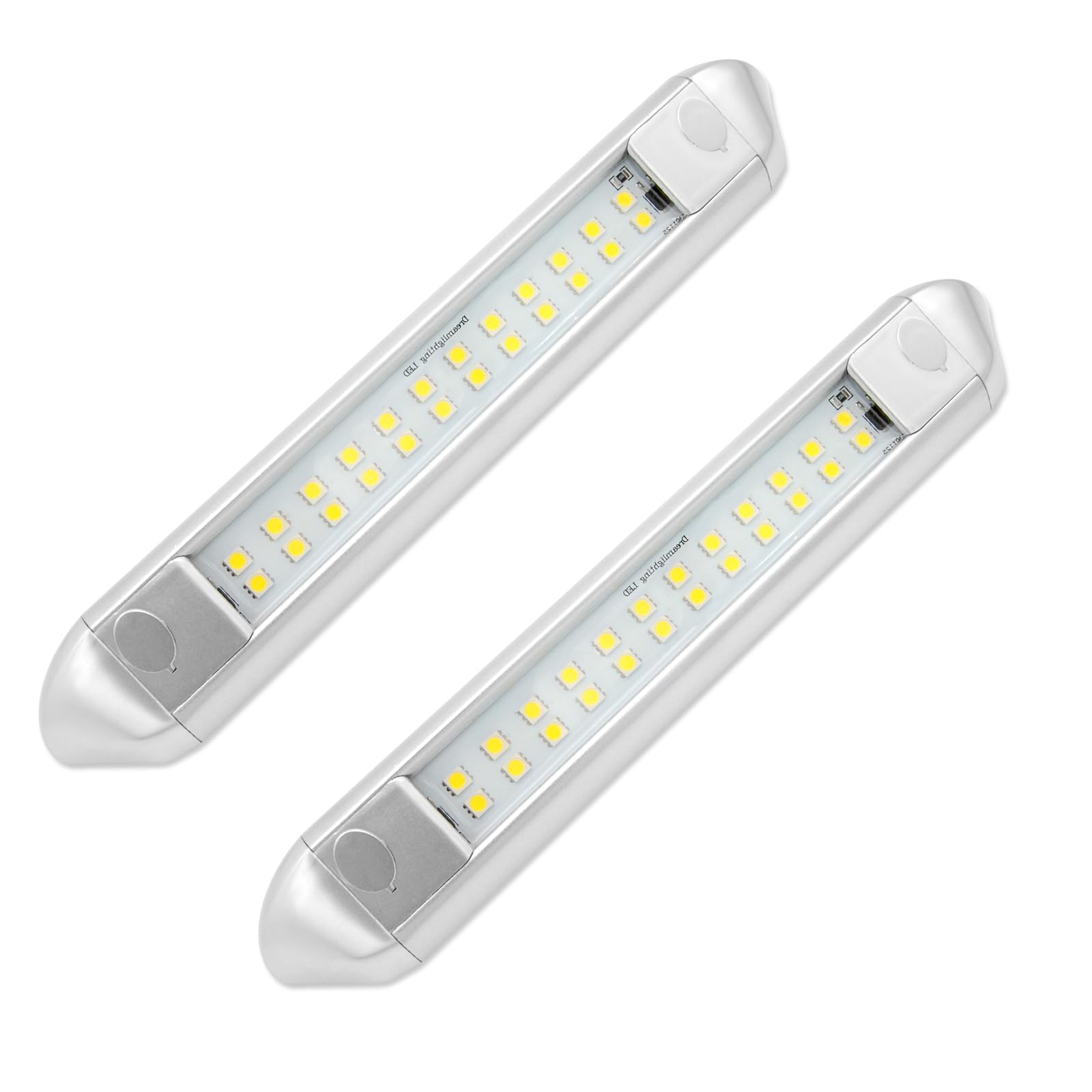 Photo 1 of Dream lighting RV LED Exterior Porch Awning Lights 12V Waterproof Utility Light Strip for Tariler Boat Cool White Lighting, 10in, Silver Shell Pack of 2