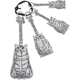 Ganz Family Of Cats Polished Silver Tone Zinc Alloy Measuring Spoons, 4-Piece Set