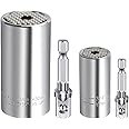 Spurtar Universal Socket Set (11-32mm 7-19mm) Super Socket for Unscrew Any Bolt Multi-Function Universal Socket Tool with Power Drill Adapters Gifts for Dad, Husband, Man, DIY Handyman, Father