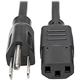 Tripp Lite Computer Power Cord, 13A, 16AWG (NEMA 5-15P to IEC-320-C13) 2-ft.(P006-002-13A) Black