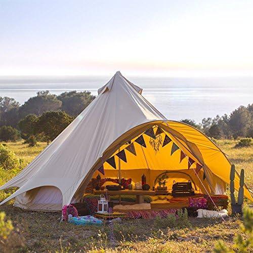 Boutique Camping Tents 5m Sandstone Star Bell Tent With Zipped In Ground Sheet