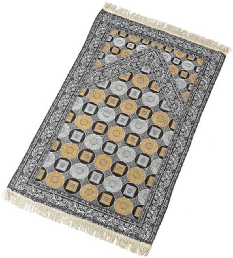 Sunronal Muslim Islamic Prayer Rug Blanket Chenille Yarn Cotton Print Mat