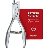 KEARING 50N Pattern Notcher - 1/4" x1/16 Stainless Steel Sewing Pliers | Dual-function pattern making tool with 1.3cm circular hole punch. Sharp tailor paper notcher for precise alignment.