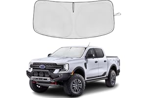 AUYNEAS Windshield Sun Shade for Ford F150 2017-2024 Double Layer 240T Front Window Shade Custom Fit F-150 F150 F250 F350 F450 Sun Visor Foldable Shade Blocks UV Rays Summer Must Have Car Accessories