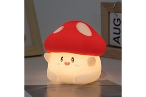 Rytinazzz Hug Mushroom Lamp, Cute Mushroom Night Light, 2 Levels Dimmable Night, LED Squishy Night Light for Kids Sleep, Rechargeable Bedside Touch Silicone Lamp, Unique Dorm Decor Gift Toy