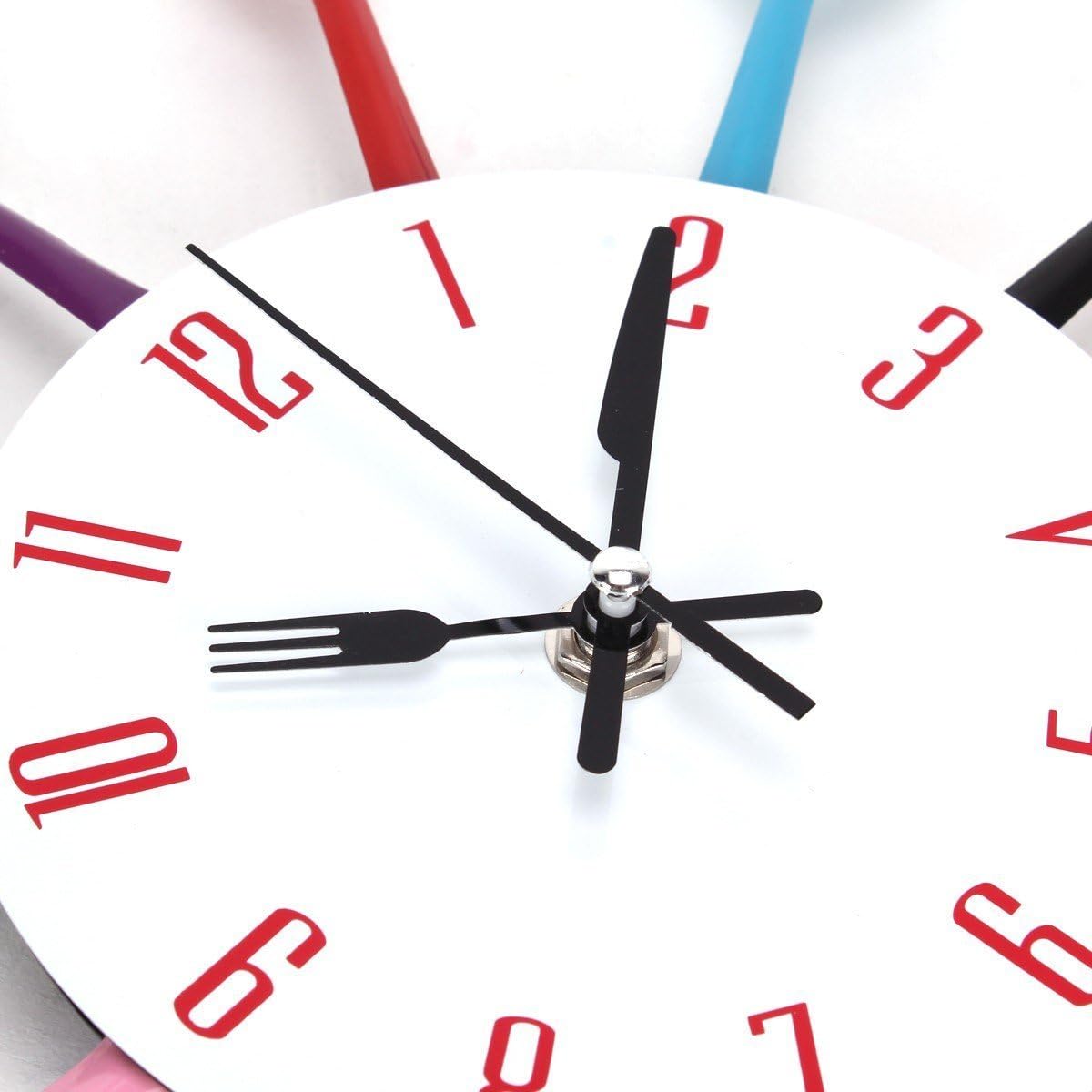Timelike 3D Removable Modern Creative Cutlery Kitchen Spoon Fork Wall Clock Mirror Wall Decal Wall Sticker Room Home Decoration - Image 5