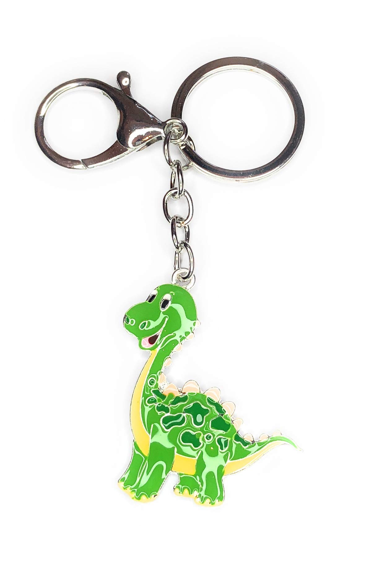 FizzyButton Gifts Dinosaur Keyring Key Ring with Enamel Charm and Lobster Clasp