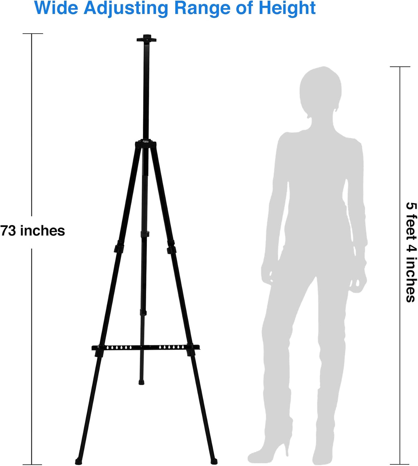 Artify 73 Inches Double Tier Easel Stand, Adjustable Height from 22-73”, Tripod for Painting and Display with an Environmental Friendly Carrying Bag and Spare Parts : Office Products