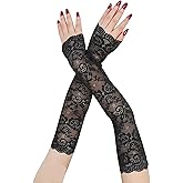UV Protection Lace Arm Sleeves, Women's Floral Lace Sleeves Hollow Out Long Sunscreen Gloves Fingerless Driving Gloves