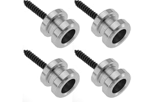 Create idea 2 Pairs of Guitar Strap Locks and Buttons Quick Release Security Straplocks with Mounting Screws Compatible with Schaller Compatible with Grover 11.9x9.9mm Silver