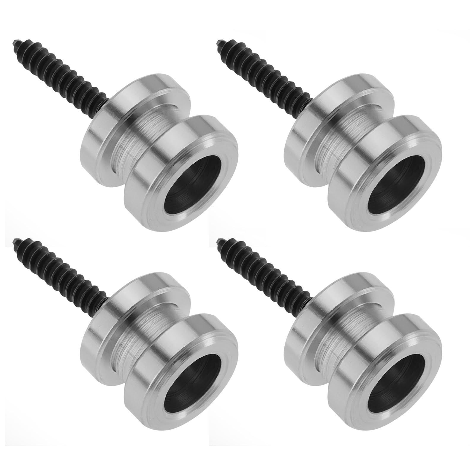 Create idea 2 Pairs of Guitar Strap Locks and Buttons Quick Release Security Straplocks with Mounting Screws Compatible with Schaller Compatible with Grover 11.9x9.9mm Silver