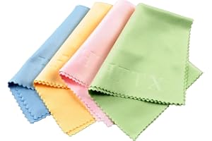 HTTX Microfiber Screen Cleaning Cloths for Cell Phones, Tablets, LCD TV and Laptop, Camera Lenses, Surface Tablet, Monitor, Car GPS Screens, Spectacles, Glasses, Watches 6 x 7 inches 4-Pack