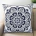 Floral Blue and White Howarmer Cotton Canvas Decorative Throw Pillows Cover Set of 4 Accent Pattern Navy Bllue 18x18-inch