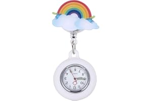 Totority Clip Nurse Watch, Nurse Watch for Nurses Doctors Silicone Cover Brooch Fob Pocket Watch Badge Reel Retractable Digital Watch