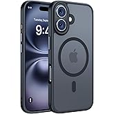 Miracase Magnetic Series for iPhone 16 Case [Compatible with MagSafe] Military-Grade Protection, Anti-Fingerprint, Slim Phone Case for iPhone 16 6.1 inch - Black