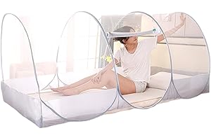 Mosquito Net for Bed 75x35x35in Pop-Up Foldable Breathable Mosquito Net Tent with Zipper Door Full Body Polyester Mesh Tent f
