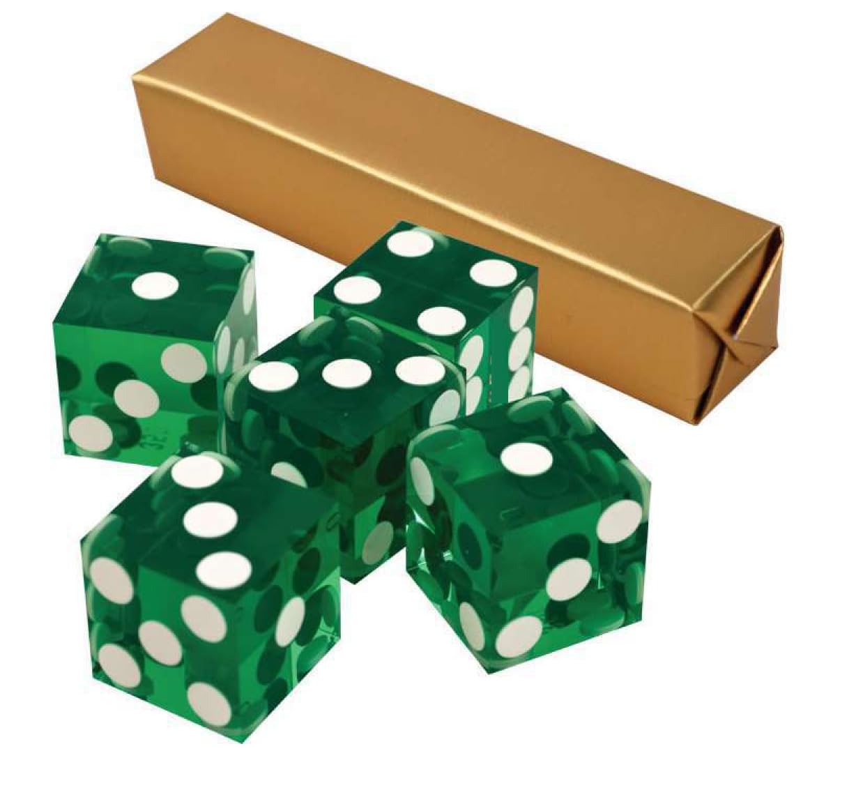 5 x Perfect 19MM Precision Casino Dice/Craps (green)
