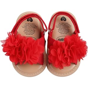 TIMATEGO Infant Baby Girls Sandals Non Slip Soft Sole T-Strap Flip Flops Toddler First Walker Crib Dress Shoes 3-18 Months